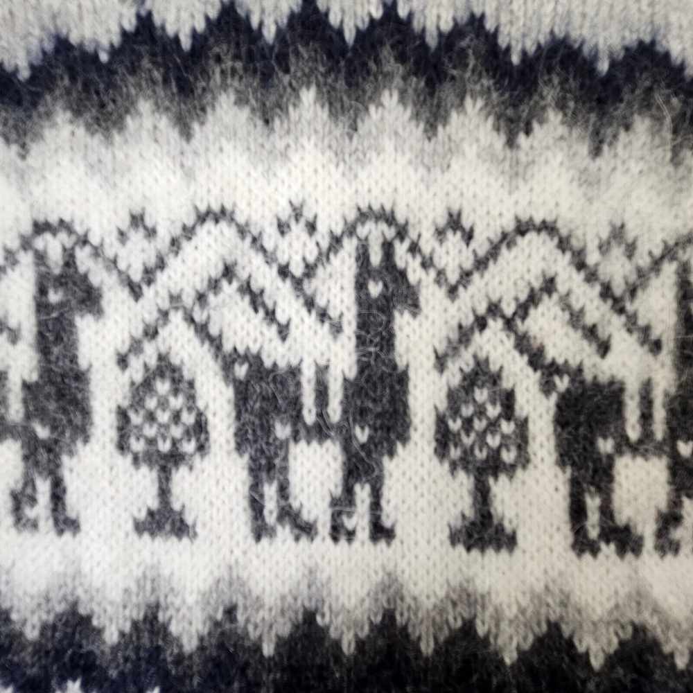 Alpaca Connection Sweater Womens Size M Gray Wool Hooded Pullover Fringe Pocket - Picture 12 of 16